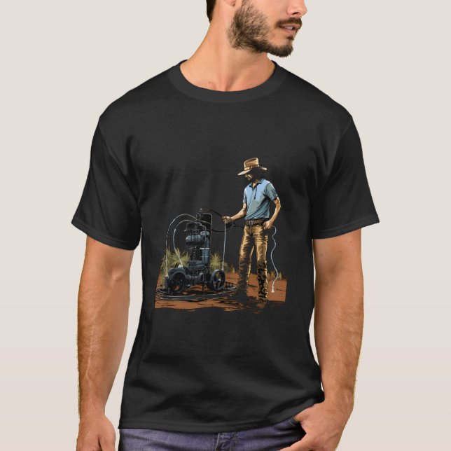 Farm Irrigation Equipment Farmer Farm Watering Far T-Shirt (Front)