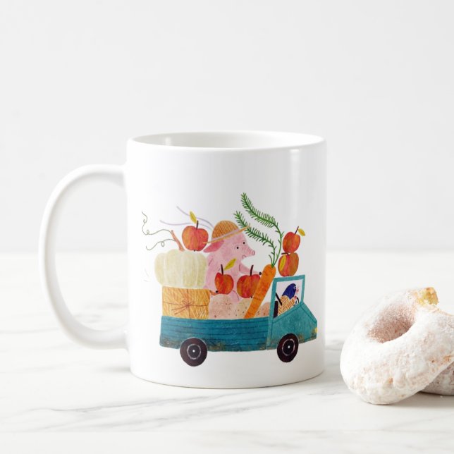 Farm Joy Ride – Whimsical Country Life | Kind Ones Coffee Mug (With Donut)