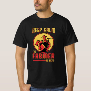 Farm Keep Calm Farmer Farming Tractor Funny Gift T-Shirt