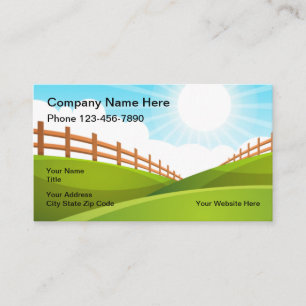 Farm Land Sunny Sky Business Card