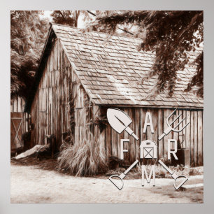 Farm Life Antique Barn Poster