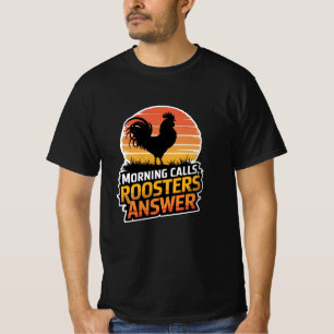 Farm Life Artwork Featuring Bold Roosters T-Shirt