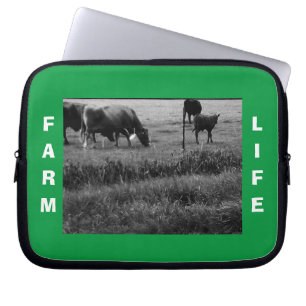 Farm Life, Cow Family Laptop Sleeve