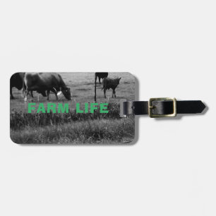 Farm Life, cow family Luggage Tag