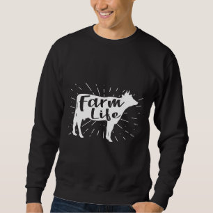 Farm Life Graphic Country Cute Cow Style Sweatshirt