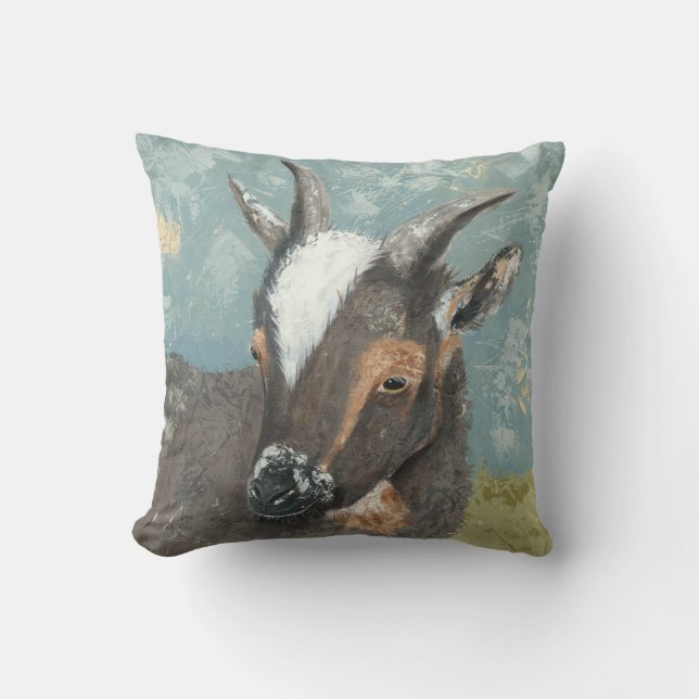 Farm Life-Grey Goat Cushion (Front)