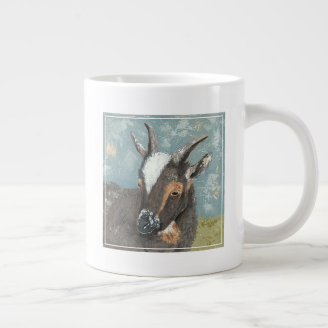 Farm Life-Grey Goat Large Coffee Mug (Right)