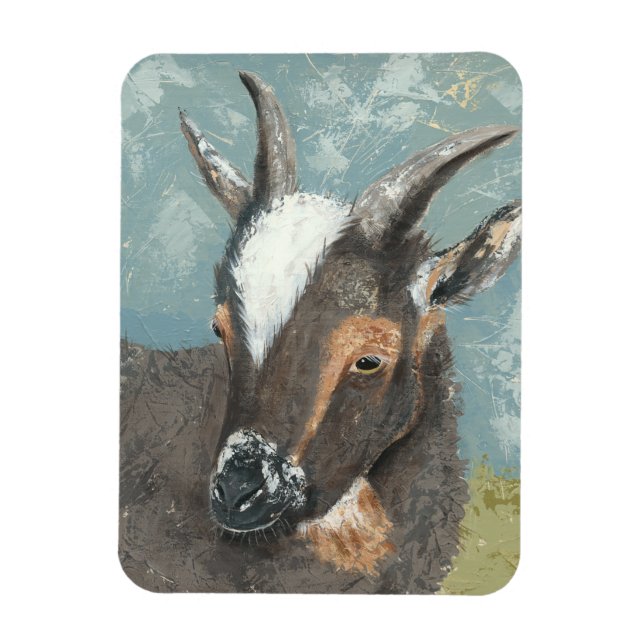Farm Life-Grey Goat Magnet (Vertical)