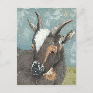 Farm Life-Grey Goat Postcard