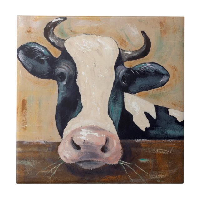 Farm Life - Gunther the Cow Ceramic Tile (Front)