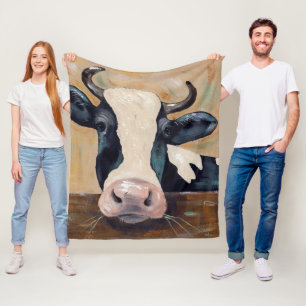 Farm Life - Gunther the Cow Fleece Blanket