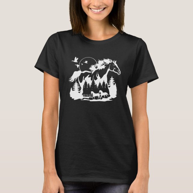 Farm Life Horseback Riding For Horses T-Shirt (Front)