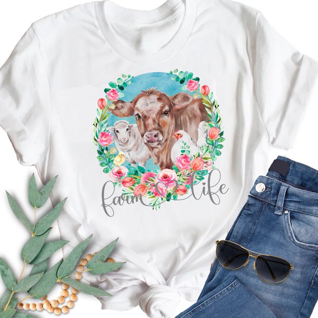 Farm Life Quote Family Homestead Chicken Cows Lamb T-Shirt (Creator Uploaded)