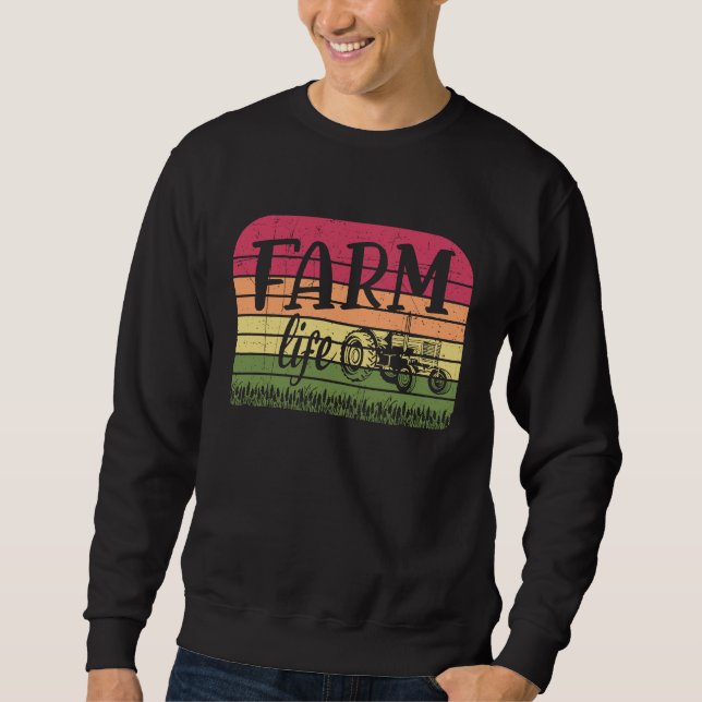 Farm Life Rancher Barnyard Harvest Farming Barn Ca Sweatshirt (Front)
