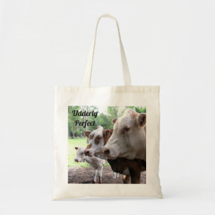 Farm Life Tote Featuring Cows and Calf Personalise Bag