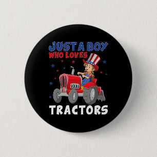 Farm Lifestyle 4th July Just A Boy Who Loves Tract 6 Cm Round Badge