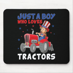 Farm Lifestyle 4th July Just A Boy Who Loves Tract Mouse Pad