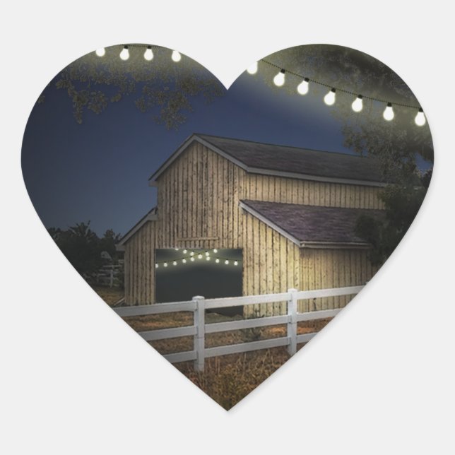 Farm Lights Rustic Barn Wedding Favours Seals (Front)