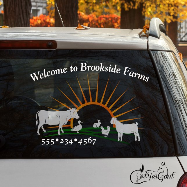Farm Livestock Animals Sunrise Hill Window Cling (Creator Uploaded)