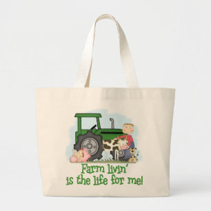 Farm Livin' (Boy) Large Tote Bag