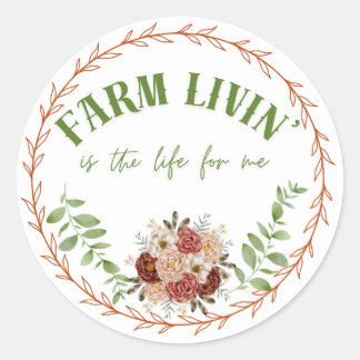 Farm Livin' Classic Round Sticker