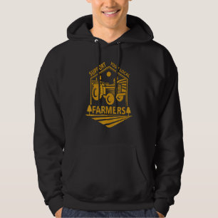 Farm Local Food Patriotic Farming Support Your Loc Hoodie