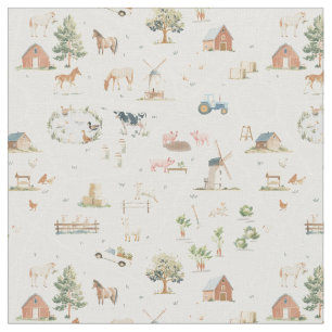 Farm map country village landscape nursery fabric