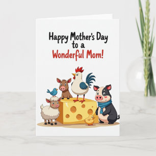 Farm Mothers Day Illustration Card