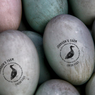 Farm Name, Duck Fresh Eggs Egg Stamp