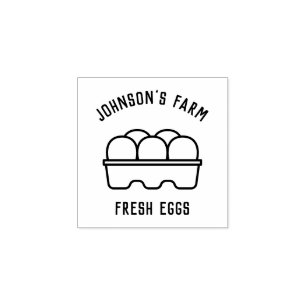 Farm Name   Fresh Eggs   Egg Carton Stamp