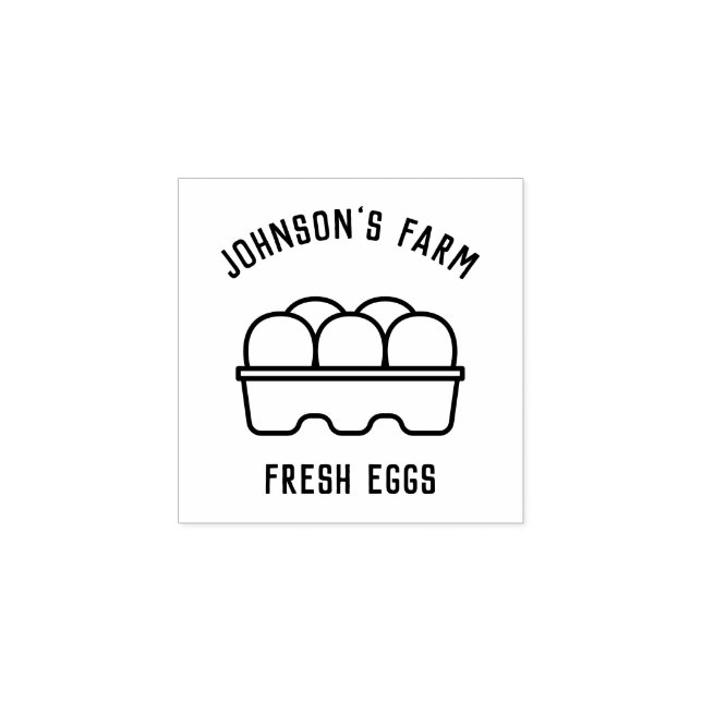 Farm Name | Fresh Eggs | Egg Carton Stamp (Imprint)