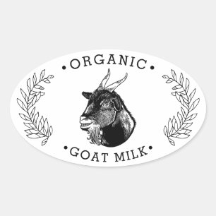 Farm Name   Wreath   Goat Cheese Milk   Vintage Oval Sticker