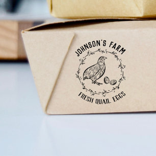 Farm Name   Wreath   Quail Eggs Carton Stamp