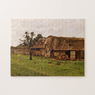 Farm Near Honfleur Monet Fine Art Jigsaw Puzzle