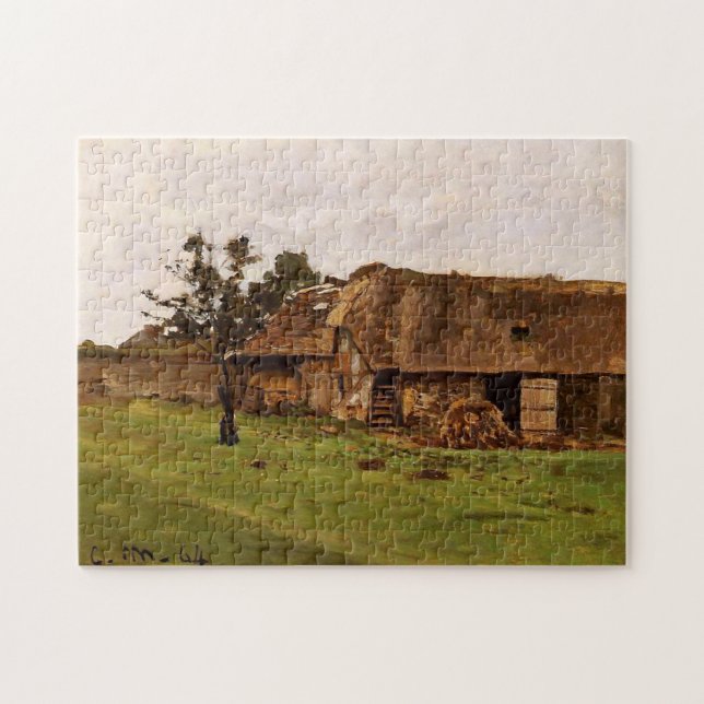 Farm Near Honfleur Monet Fine Art Jigsaw Puzzle (Horizontal)