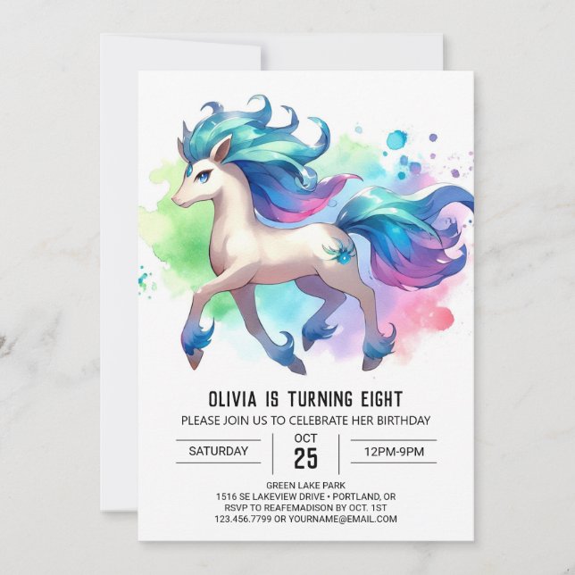 Farm Online Horse Birthday Invitation (Front)