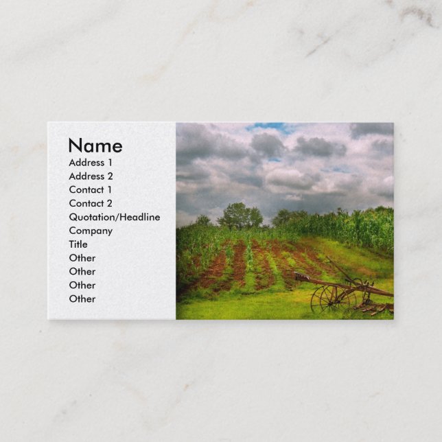 Farm - Organic farming Business Card (Front)