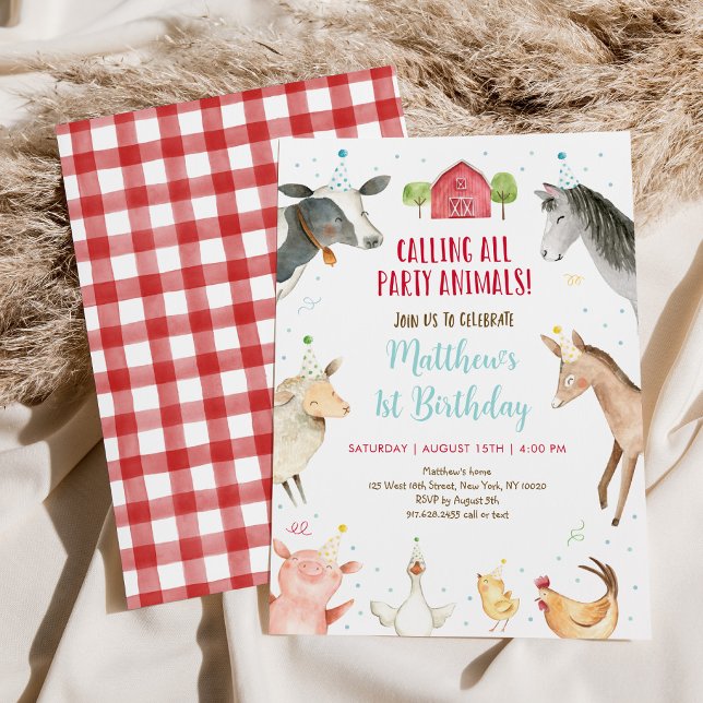 Farm Party Animal Birthday Invitation (Creator Uploaded)
