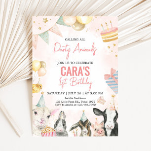 Farm Party Animals Birthday Party Invitation