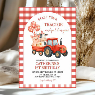 Farm Party First Birthday Invitation