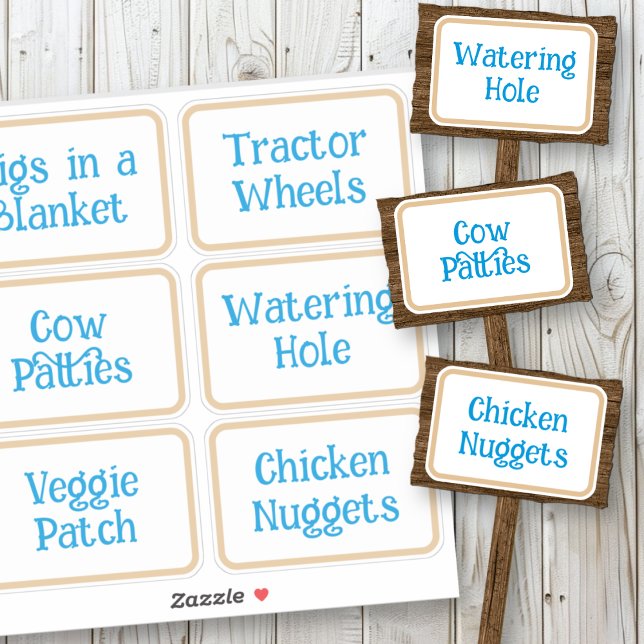 Farm Party Food Signs Custom-Cut Vinyl Sticker (Creator Uploaded)