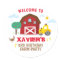 Farm party sticker, barnyard party favour sticker