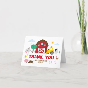 Farm party thank you, barn party thank you card