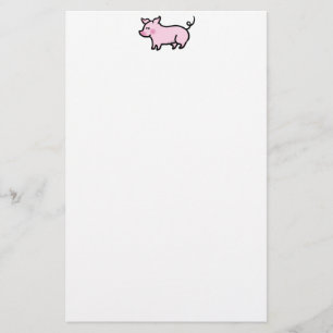 Farm Pig Note Sheet – Minimal Style Stationery