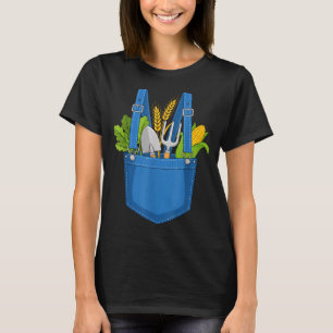 Farm pocket overalls with wheat and tools boys T-Shirt