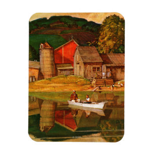 Farm Pond Landscape by Mead Schaeffer Magnet