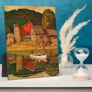 Farm Pond Landscape by Mead Schaeffer Plaque