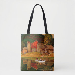 Farm Pond Landscape by Mead Schaeffer Tote Bag