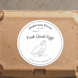 Farm Quail Eggs Label White Sticker