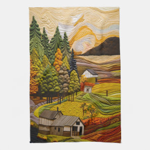Farm Quilt Tea Towel